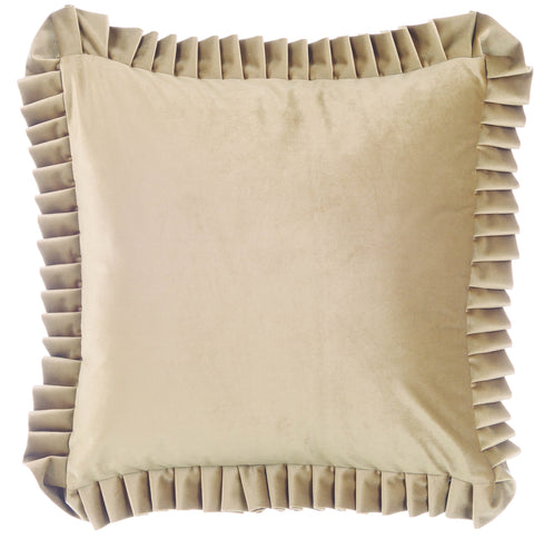 BLANC MARICLO' Sofa decorative cushion with beige frills 50x50cm a29408