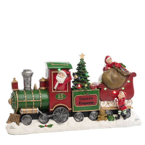 GOODWILL "Santa Express" little train with Santa Claus in resin