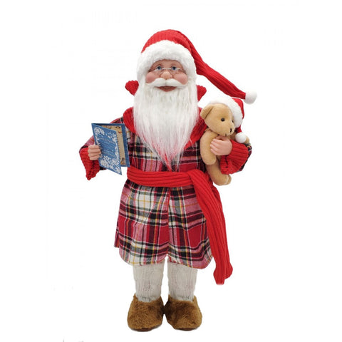 VETUR Addobbo natalizio Babbo Natale in piedi con indosso il pigiama 45 cm