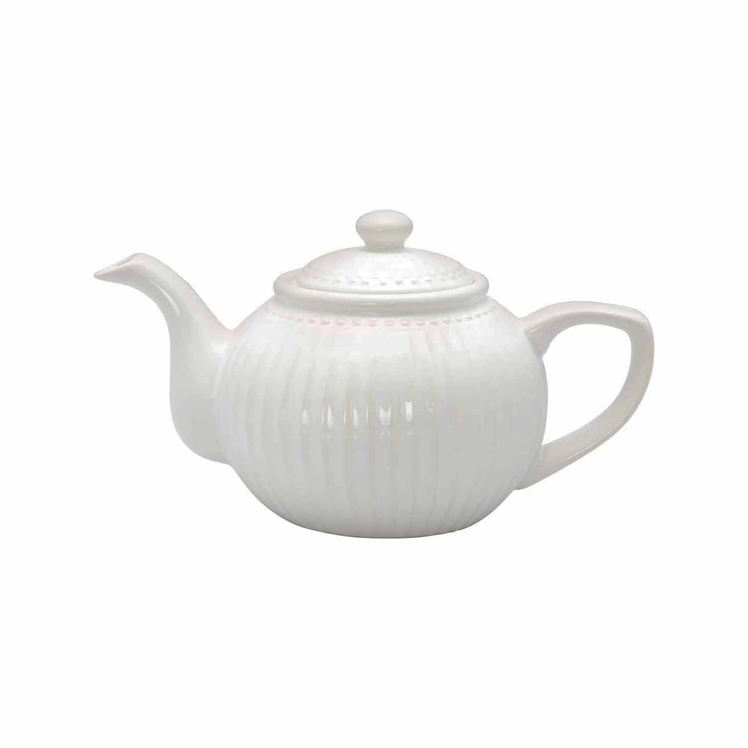 GREENGATE Teapot ALICE white porcelain Ø15 H25 cm STWTEPAALI0104 ...