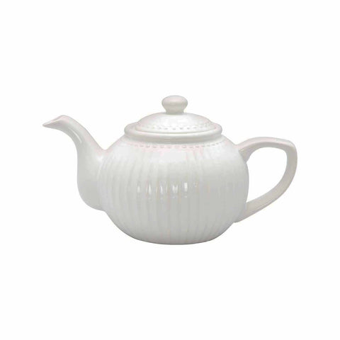 GREENGATE Teapot ALICE white porcelain Ø15 H25 cm STWTEPAALI0104