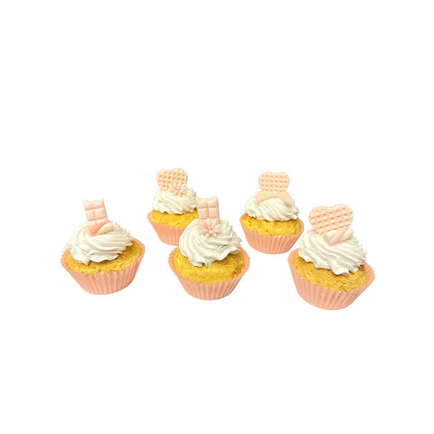 I DOLCI DI NAMI Cupcake with cream and pink decorations 5 different variants Ø 4,5 H 9 cm