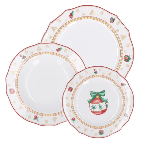 PORCELAINE BLANCHE Set de deux assises de table Christmas Edition Christmas