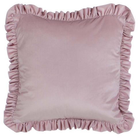 BLANC MARICLO' Cuscino arredo in velluto con gala poliestere rosa 45x45 cm