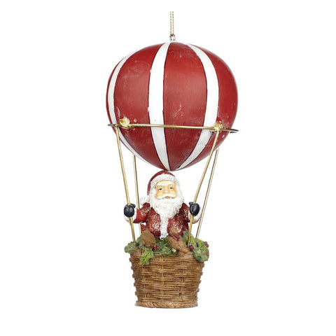 GOODWILL Figurine Père Noël en résine ballon de Noël rouge H16,5 cm