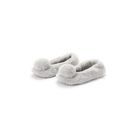 FABRIC CLOUDS Chaussons ballerines chambre à pompon polyester gris 36-44