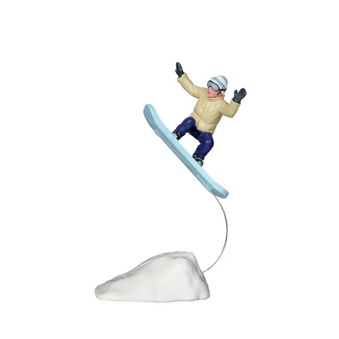 LEMAX Statuette skieur dans les airs pour village de Noël polyrésine 6x5x10,2 cm