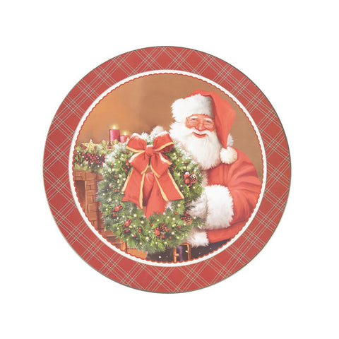 CLAYRE E EEF Set of 6 Christmas decorative placemats with Santa Claus print Ø33xH1cm