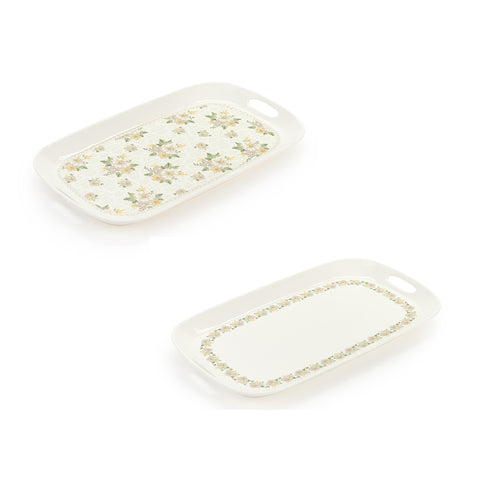 FABRIC CLOUDS New Bone rectangular tray in porcelain 2 variants 35.6x21x2.8 CM