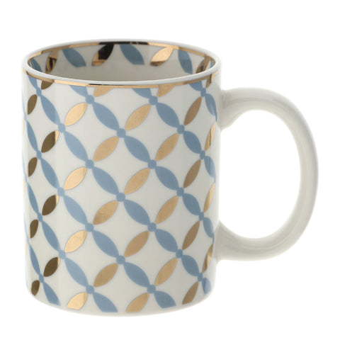Hervit Tazza mug in porcellana blu / oro "VLK Design" 8x10 cm