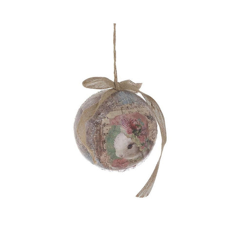 INART Ball to hang with beige polyfoam rabbit Ø11 cm 3-70-192-0149