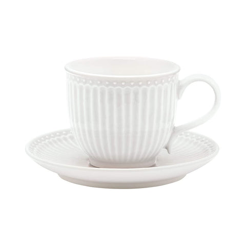 GREENGATE ALICE cup and saucer white 300 ml H8,5 cm STWCUPSAALI0106