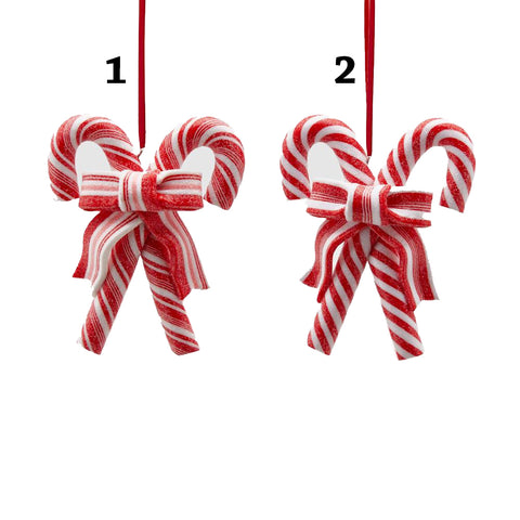 EDG Decoration for tree candy bell decoration bow 2 variants red white H 11 cm