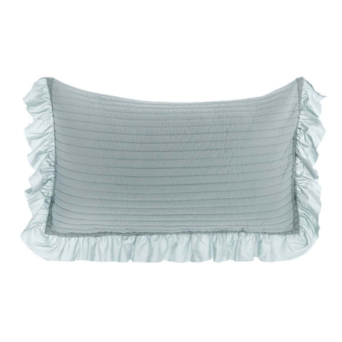 BLANC MARICLO' Set 2 pillow covers with teal frill 135 gsm 50x80 cm