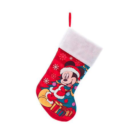 KURTADLER Stocking Disney Mickey Mouse Santa Claus with plush white satin H48 cm