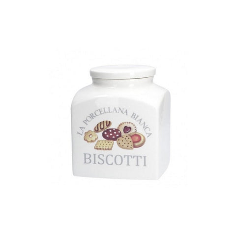 LA PORCELLANA BIANCA Biscuit jar in porcelain H 20 cm P0126350BD