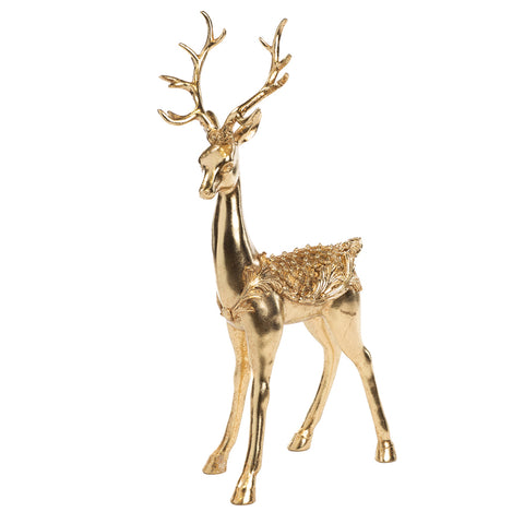 GOODWILL Decoro natalizio statuina cervo in poliresina oro