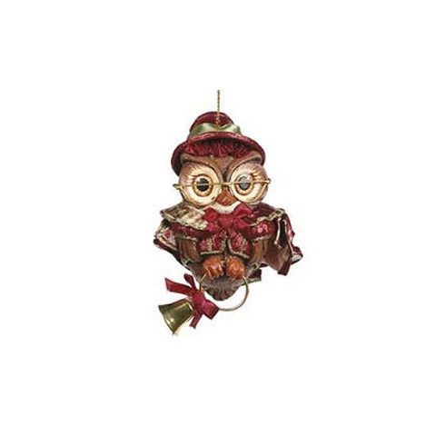 GOODWILL Owl to hang Christmas tree decoration in red resin 2 variants H10cm
