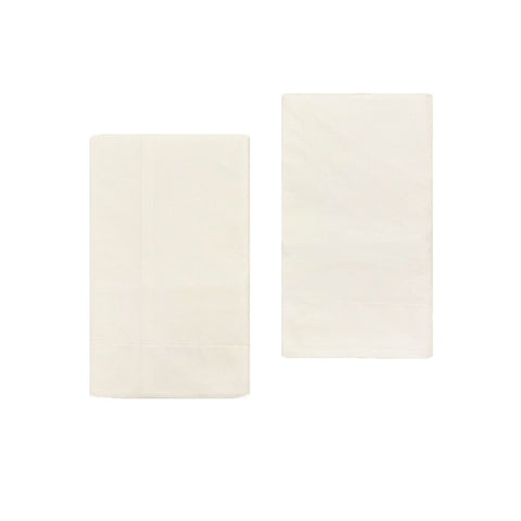 BIANCO PERLA Set 2 federe copri guanciale in cotone bianco 50x80 cm