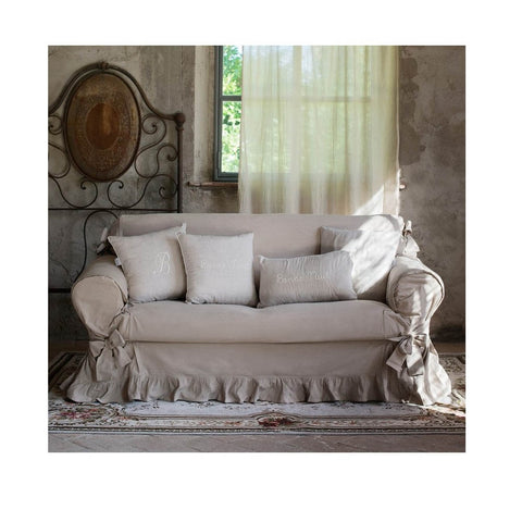 BLANC MARICLO' 3 seater sofa cover in dove gray cotton 215x67x105 cm a1567199bc