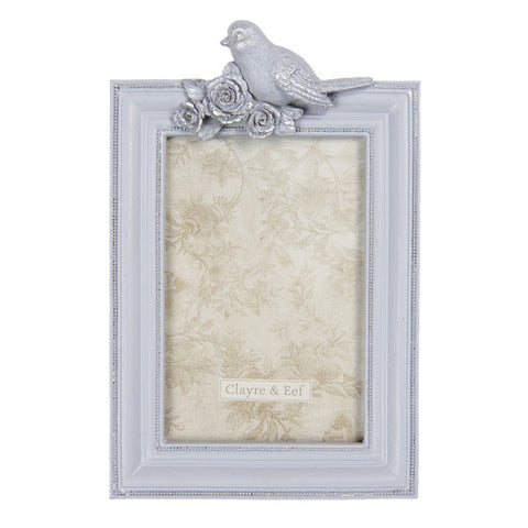 CLAYRE E EEF Photo frame with gray bird with shabby effect 10x15 cm