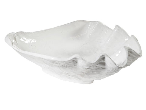 VIRGINIA CASA Centrotavola Ciotola conchiglia ceramica MARINA bianco Ø 35x34xh10