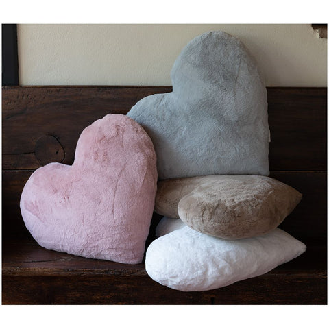 L'Atelier 17 Shabby "Lapin" eco fur heart cushion 6 variants (1pc)