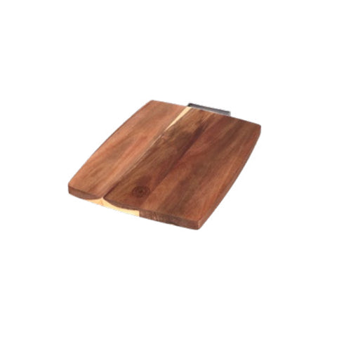Planche à découper de cuisine en PORCELAINE BLANCHE en bois d'acacia brun Poggio 34,5x26 cm