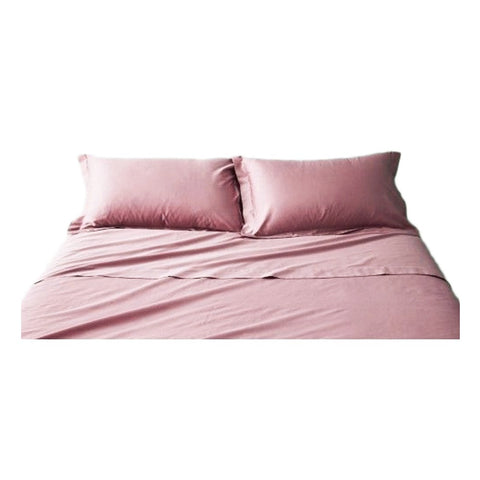 BIANCO PERLA Lenzuolo sopra letto singolo di cotone ONICE rosa 160x290 –  Angelica Home Stabia