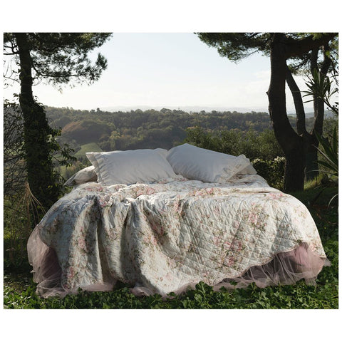 Fard Single quilted bedspread FARD beige pink flowers 2 color variants 180x260