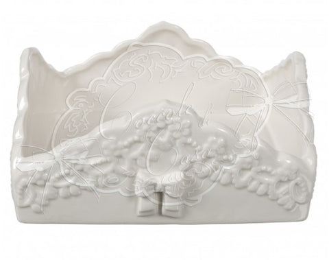 Coccole di Casa Shabby ceramic napkin holder "Flower" 20x20x10 cm