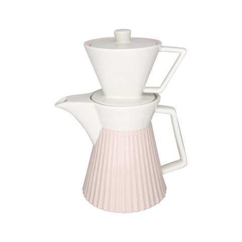 GREENGATE Coffee pot with filter ALICE ROSA in pink porcelain 25cm STWCOFWAALI1902