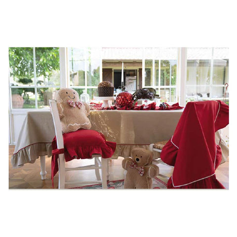L'ATELIER 17 Christmas tablecloth in glittery lurex cotton with ruches 3 colors 160x320 cm