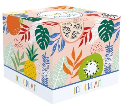 EASY LIFE Coupe à glace + cuillère en porcelaine ALL FRUTTI 4 variantes Ø8,5x7