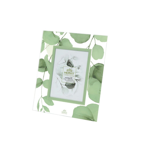 Hervit Cornice in vetro floreale verde "Botanic" 24x29 cm