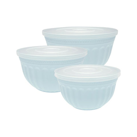 GREENGATE Set of 3 light blue plastic containers with lid PLABOW3PW2904