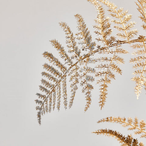 EDG Branche d'asperge métallique Décoration de Noël avec feuilles d'or h84 cm