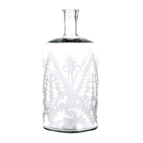 BLANC MARICLO' Bouteille décorative "AIDA" en verre transparent H40 cm A27123