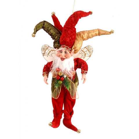 VETUR Decorazione natalizia Elfo di Babbo Natale cappello a 4 punte e ali 40 cm