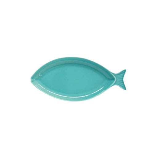 EASY LIFE Piatto forma pesce in porcellana SEA FRIENDS ACQUA verde acqua 33x16cm