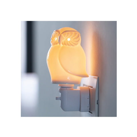 HERVIT Porcelain owl-shaped night light point H 10 cm 28012