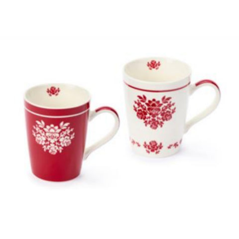 TISSU NUAGES Mug tasse idée cadeau FAVOLE 2 variantes blanc rouge Ø8,8x7,5 cm