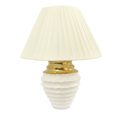 HERVIT Lamp in white and gold porcelain stoneware 29x70 cm 27993
