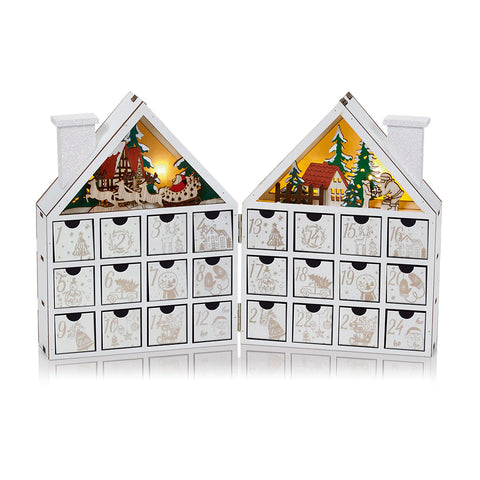 Henry Bell Handcrafted wooden advent calendar with lights L21 cm