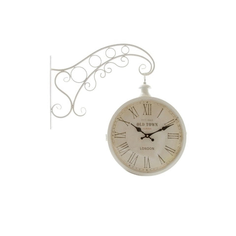 MAGNUS REGALO OLD TOWN ivory metal double-sided wall clock 73x45 cm