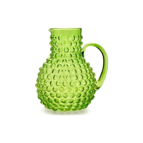 Fade Green glass water jug ​​with bubbles "Ibiza" Glamor 2 Liters