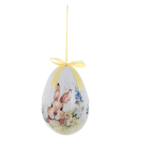 Blanc Mariclò Egg decoration with rabbit "Aminta" Shabby 14x14x20 cm