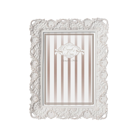 CUDDLES AT HOME ALMA rectangular photo frame in white resin 10x15 cm
