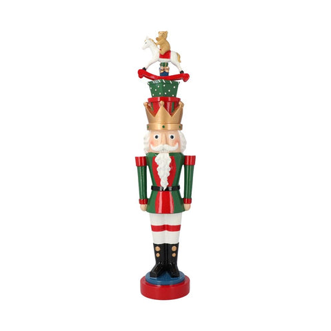 TIMSTOR Casse-Noisette Toy Soldier Décoration de Noël rouge et vert 12x10x52cm