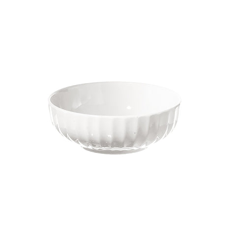 WHITE PORCELAIN Salad bowl in corrugated porcelain, white bowl Ø16,5 h6 cm